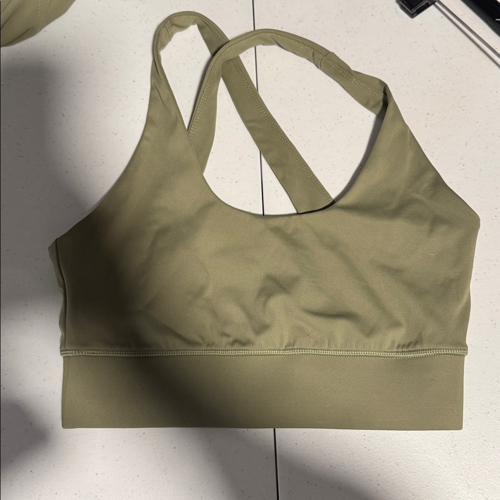 Monrow Movement Womens Sports Bra Small Light Dusty Blue Crossback Pullover